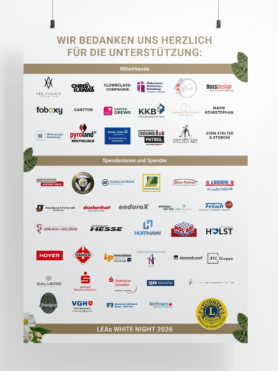 Sponsoren der LEAs White Night 2026